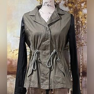 EDGE  Jacket with faux leather sleeves, front zipper & snap closure